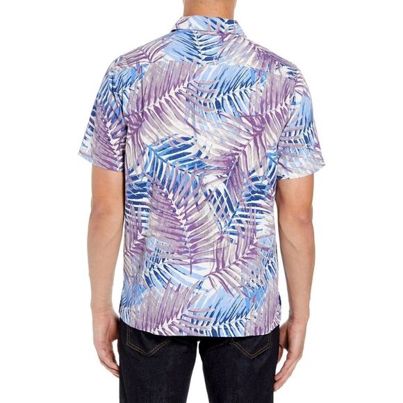 Tommy Bahama San Juan Fronds Silk Men's Hawaiian Blue/Lavender Camp Shirt XL - Picture 3 of 12
